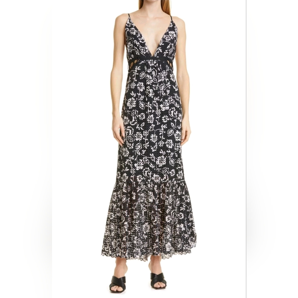 NWT Ramy Brook Ingrid Floral Eyelet Embroidered Dress  Wedding Guest Size 0